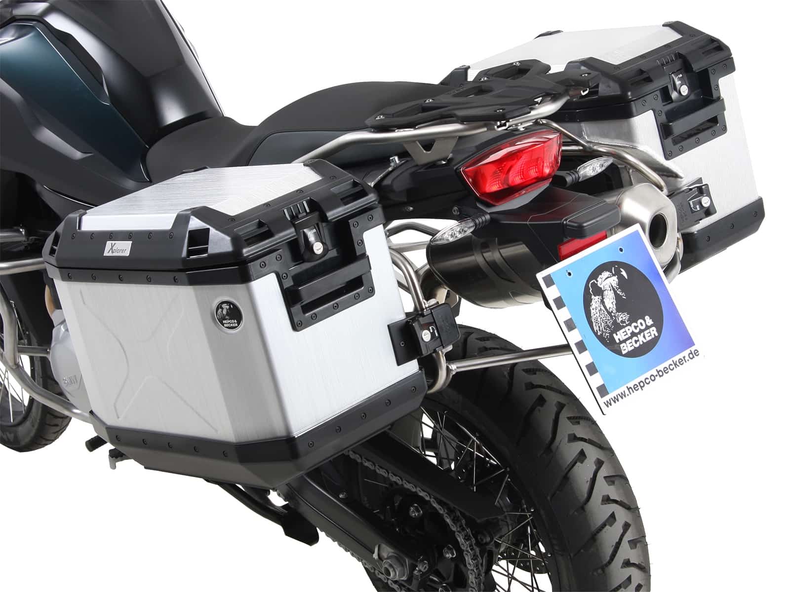 Sidecarrier Cutout stainless steel incl. Xplorer sideboxes silver for BMW F 750 GS (2018-)