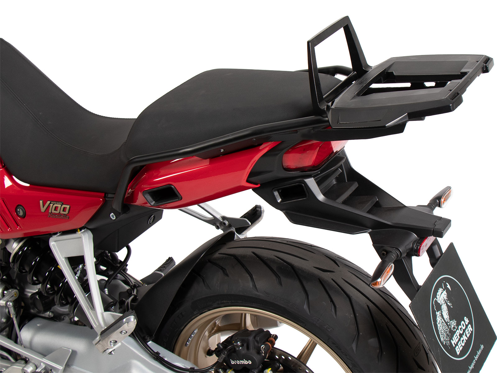 Alurack topcasecarrier black for Moto Guzzi V100 Mandello / S (2022-)