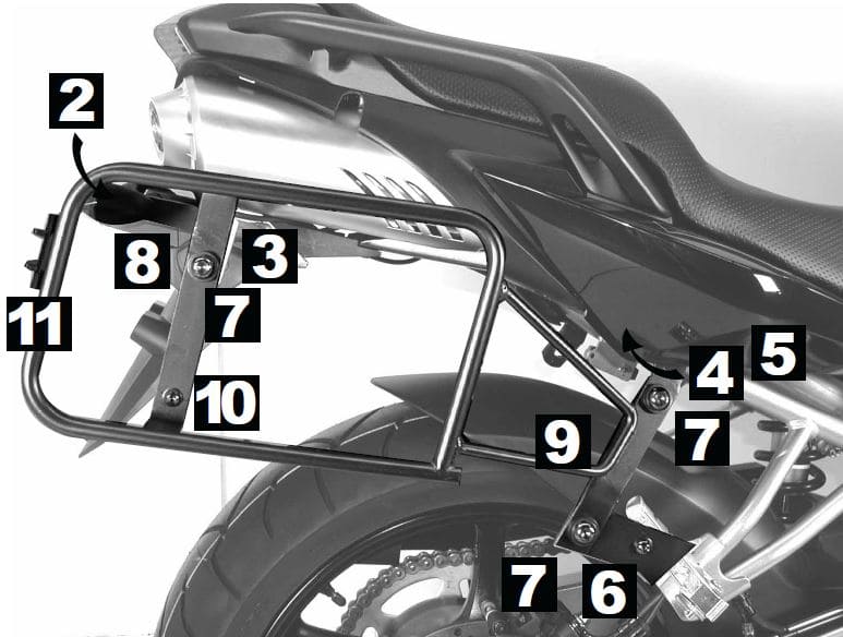 Sidecarrier Lock-it black for Yamaha FZ 6/Fazer (2007-2009)