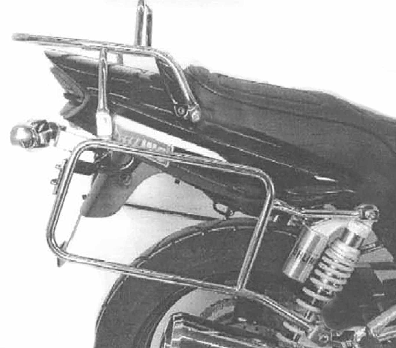 Complete carrier set (side- and topcase carrier) chrome for Yamaha XJR 1300 (2004-2006)