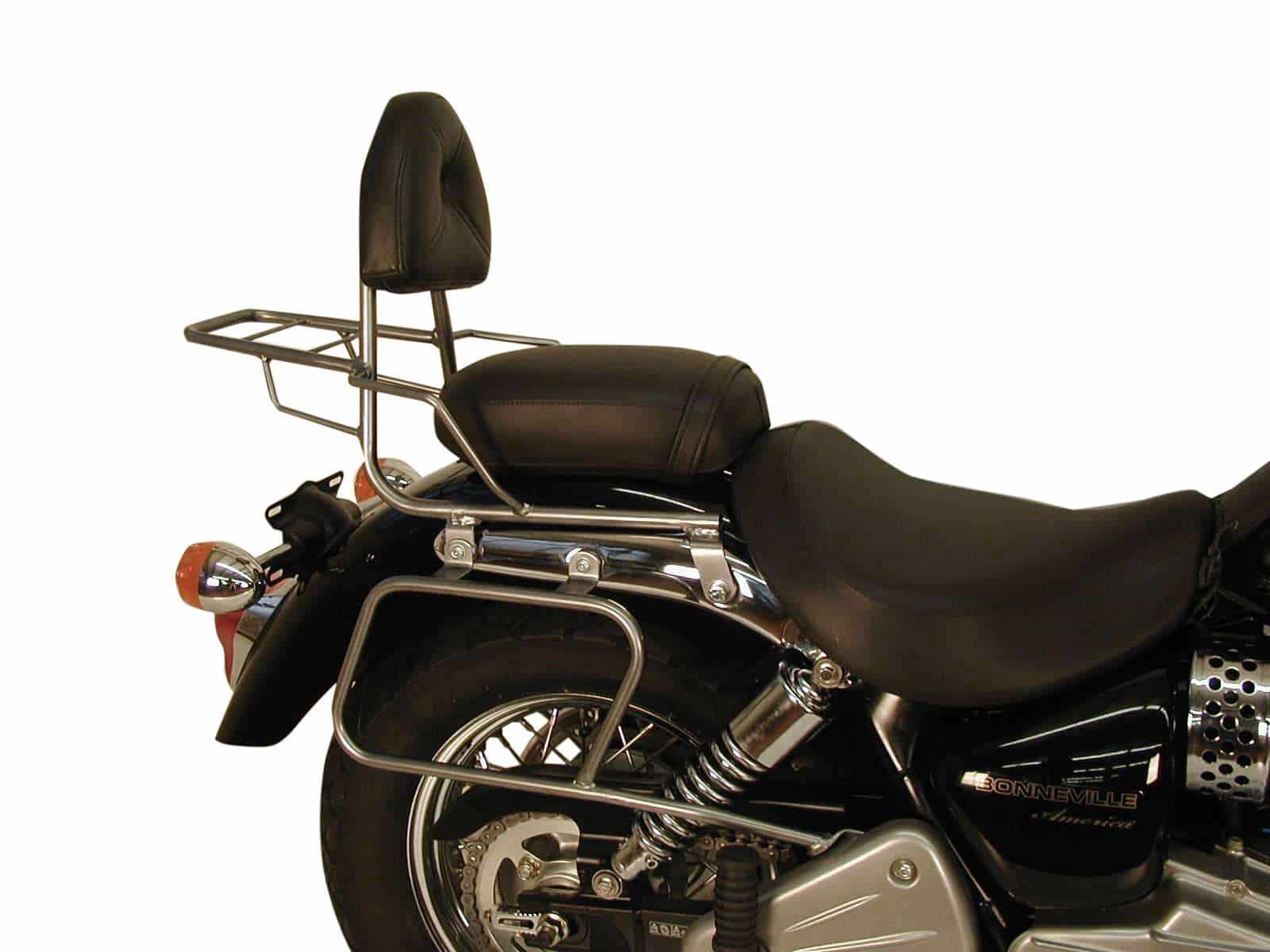 Leather bag holder tube-type - chrome for Triumph Bonneville Amerika/Speedmaster (2005-2010)