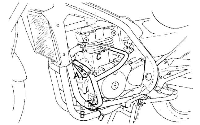 Engine protection bar black for Kawasaki ER-5 (1997-2000)