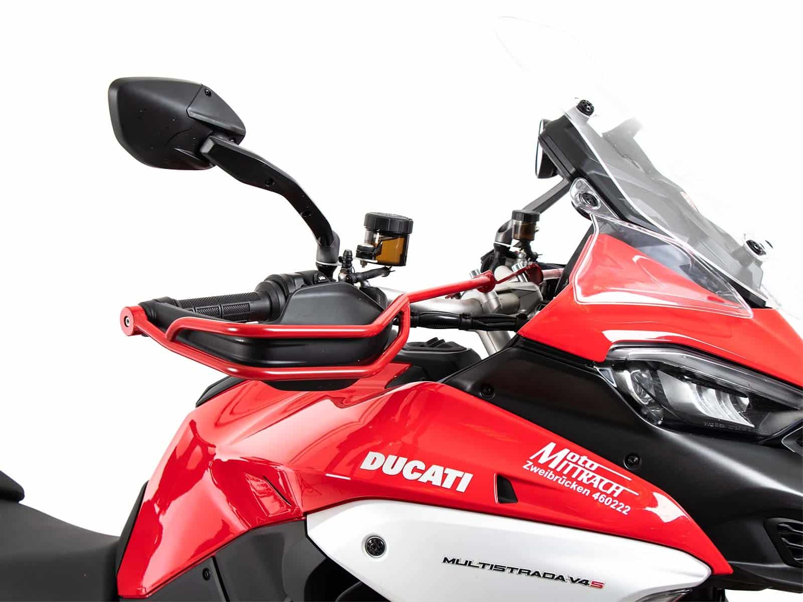 Handle guard set red (left+right side) for Ducati Multistrada V4/S/S Sport/Pikes Peak (2021-)/Rally(2023-)