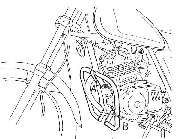 Engine protection bar chrome for Suzuki GN 125 (1991-1996)