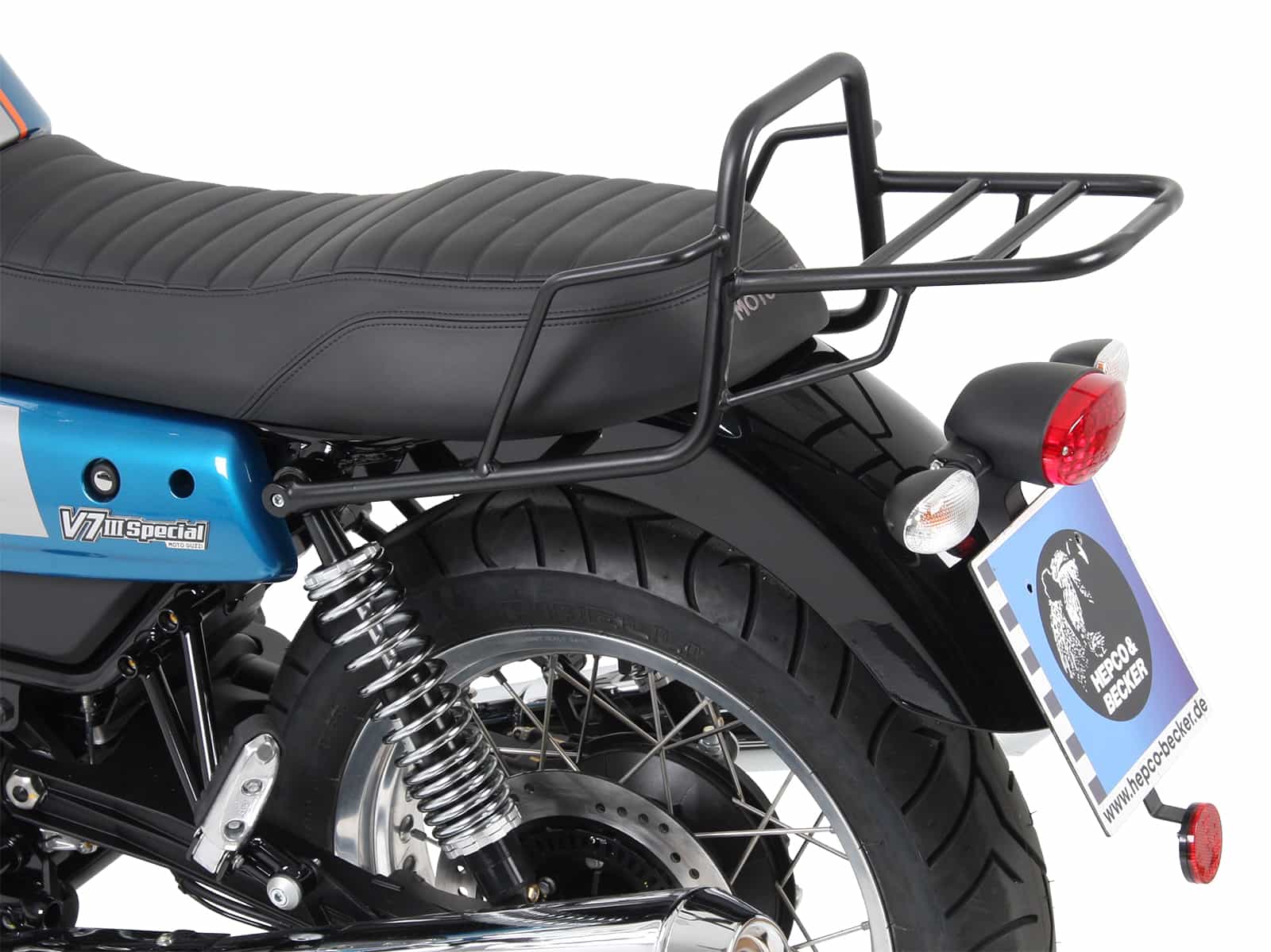 Topcase carrier tube-type black for Moto Guzzi V7 III (Carbon