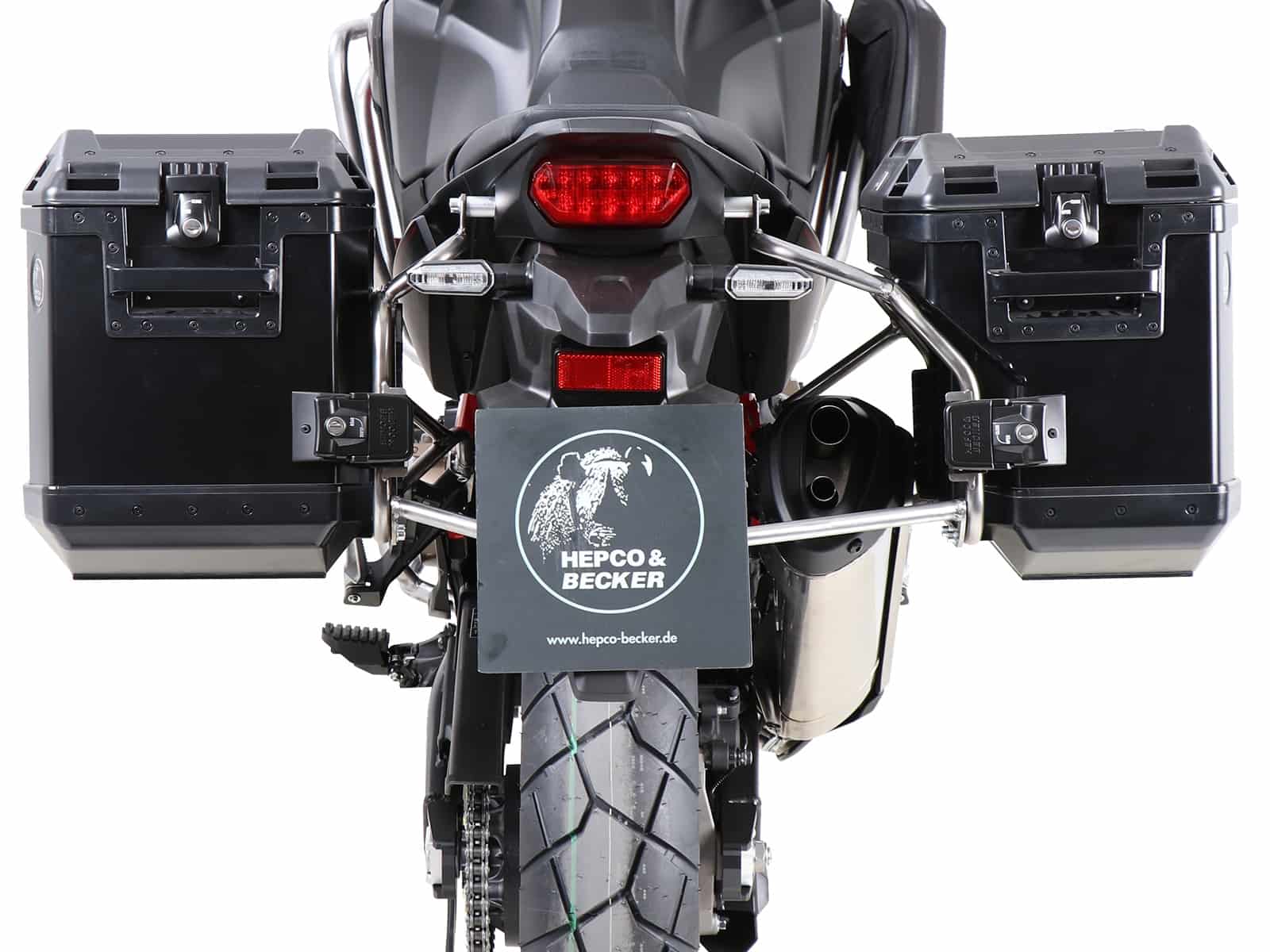 Sidecarrier Cutout stainless steel incl. Xplorer sideboxes black for Honda CRF 1100 L Africa Twin (2019-)