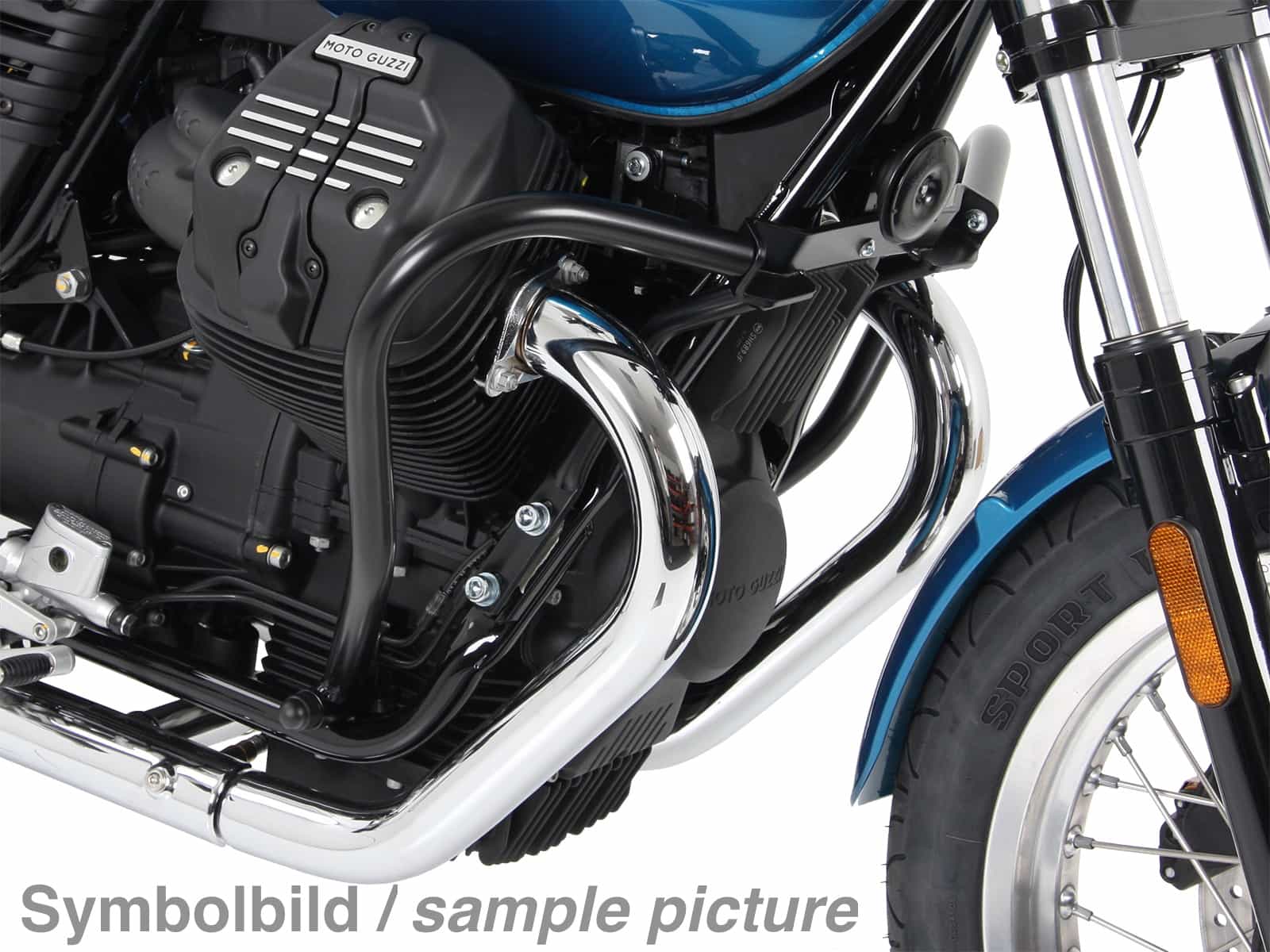 Engine protection bar chrome for Moto Guzzi V7 III (Carbon