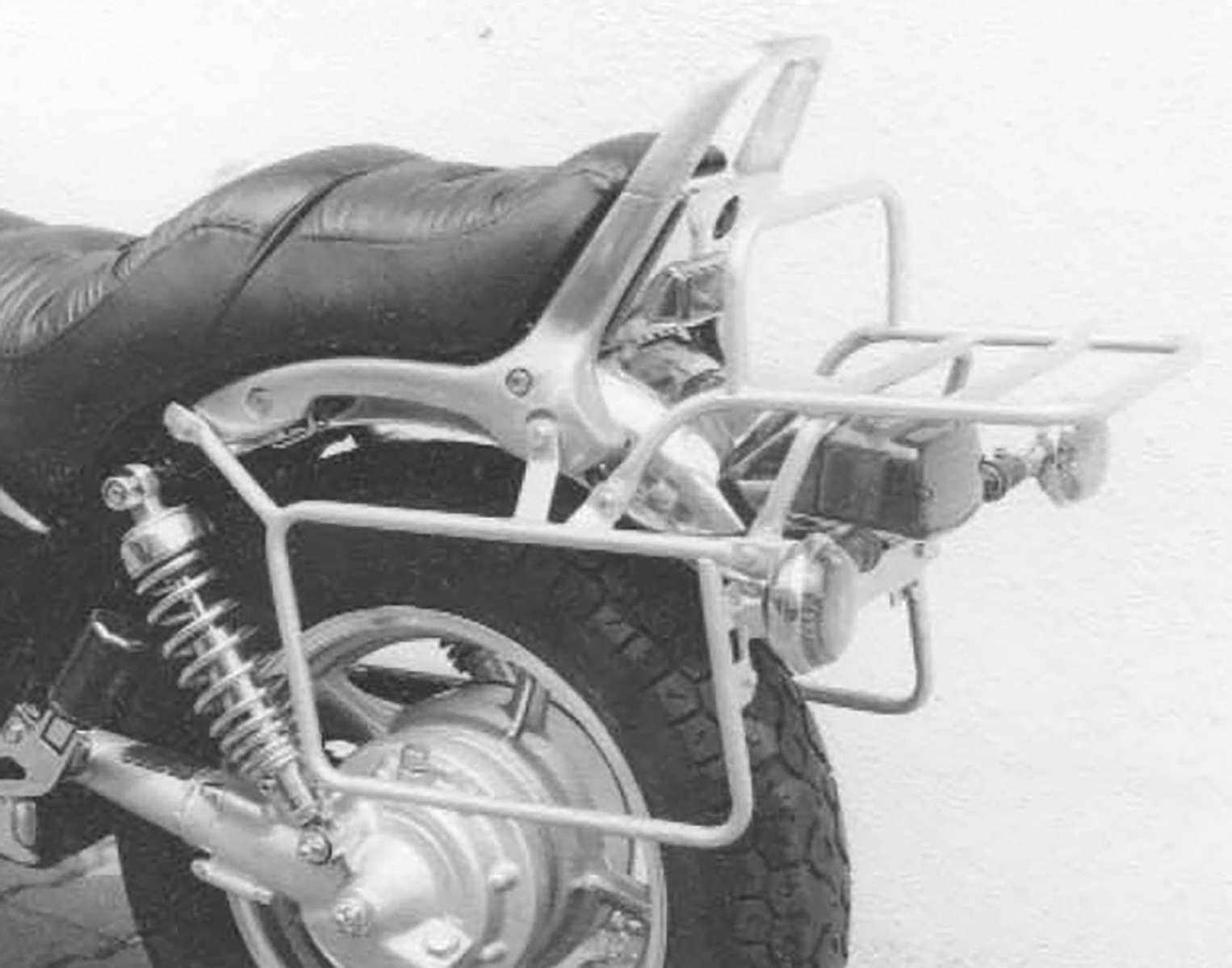 Complete carrier set (side- and topcase carrier) chrome for Yamaha XV 750/1000 Virago (1981-1991)