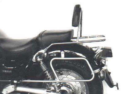 Leather bag holder tube-type - chrome for Yamaha XV 535/S Virago (1988-1998)