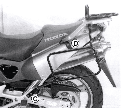 Sidecarrier permanent mounted black for Honda XL 1000 V Varadero (2003-2006)