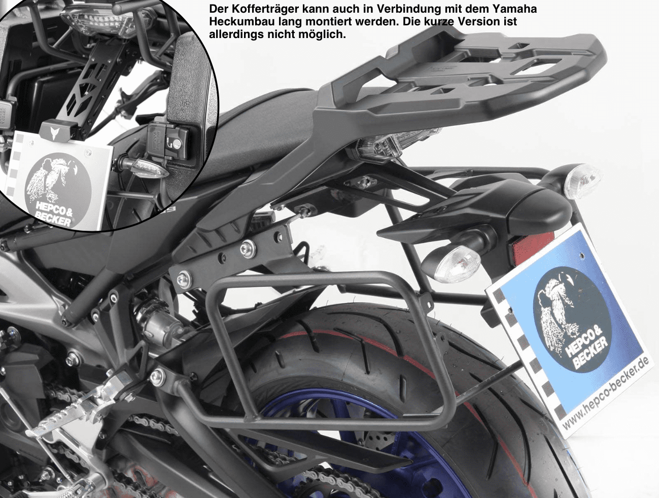 Sidecarrier permanent mounted anthracite for combination with rearrack for Yamaha MT-09 (2013-2016)