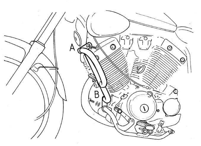 Engine protection bar chrome for Yamaha XV 535/S Virago (1988-2003)