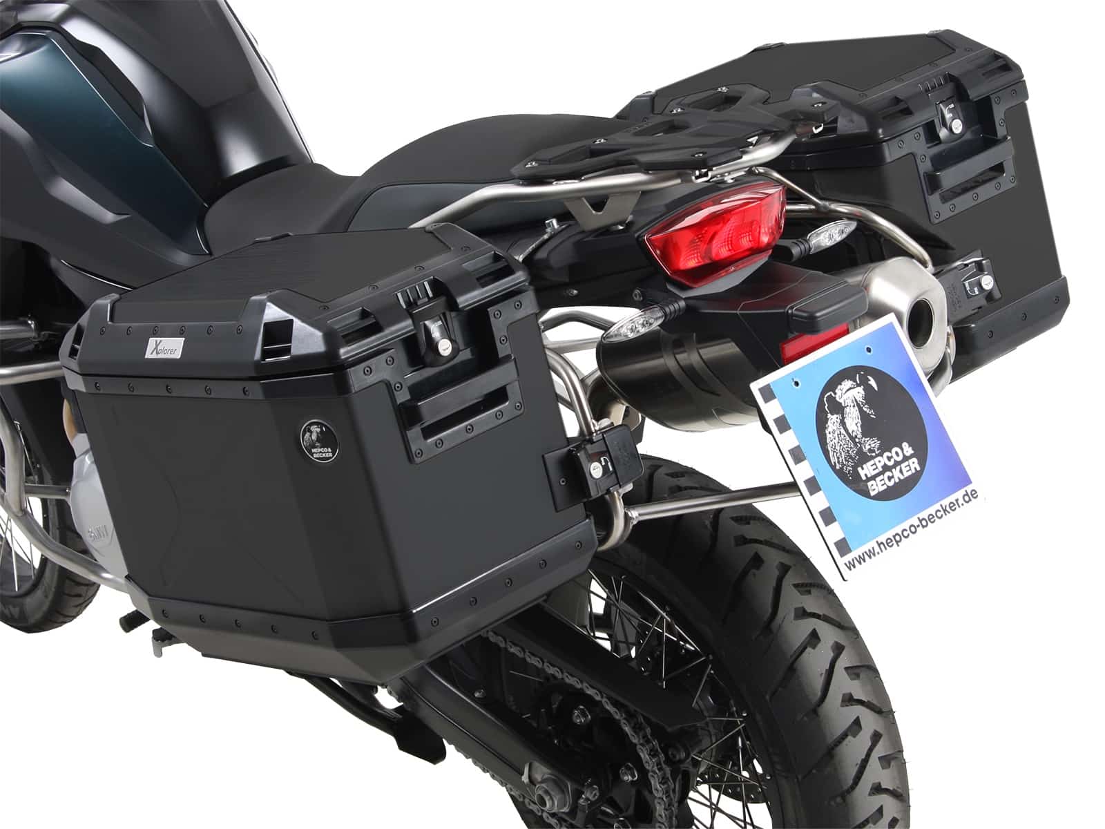 Sidecarrier Cutout stainless steel incl. Xplorer sideboxes black for BMW F 850 GS Adventure (2019-)