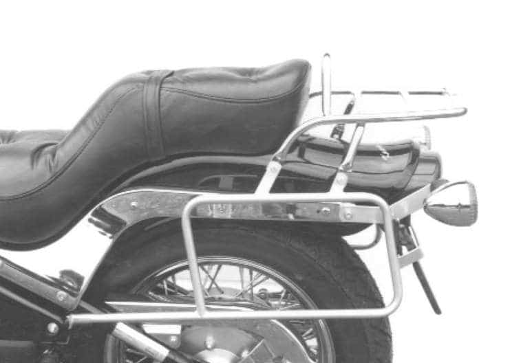 Complete carrier set (side- and topcase carrier) chrome for Kawasaki VN 800 Classic (1996-1999)