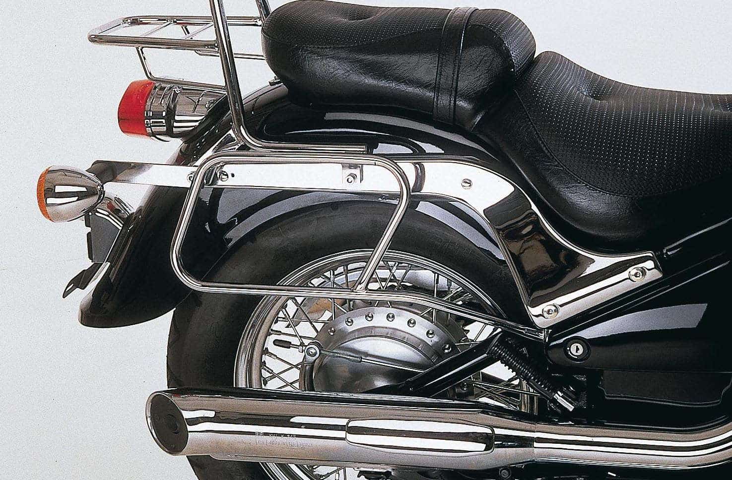 Leather bag holder tube-type - chrome for Kawasaki VN 800 Classic (1996-1999)