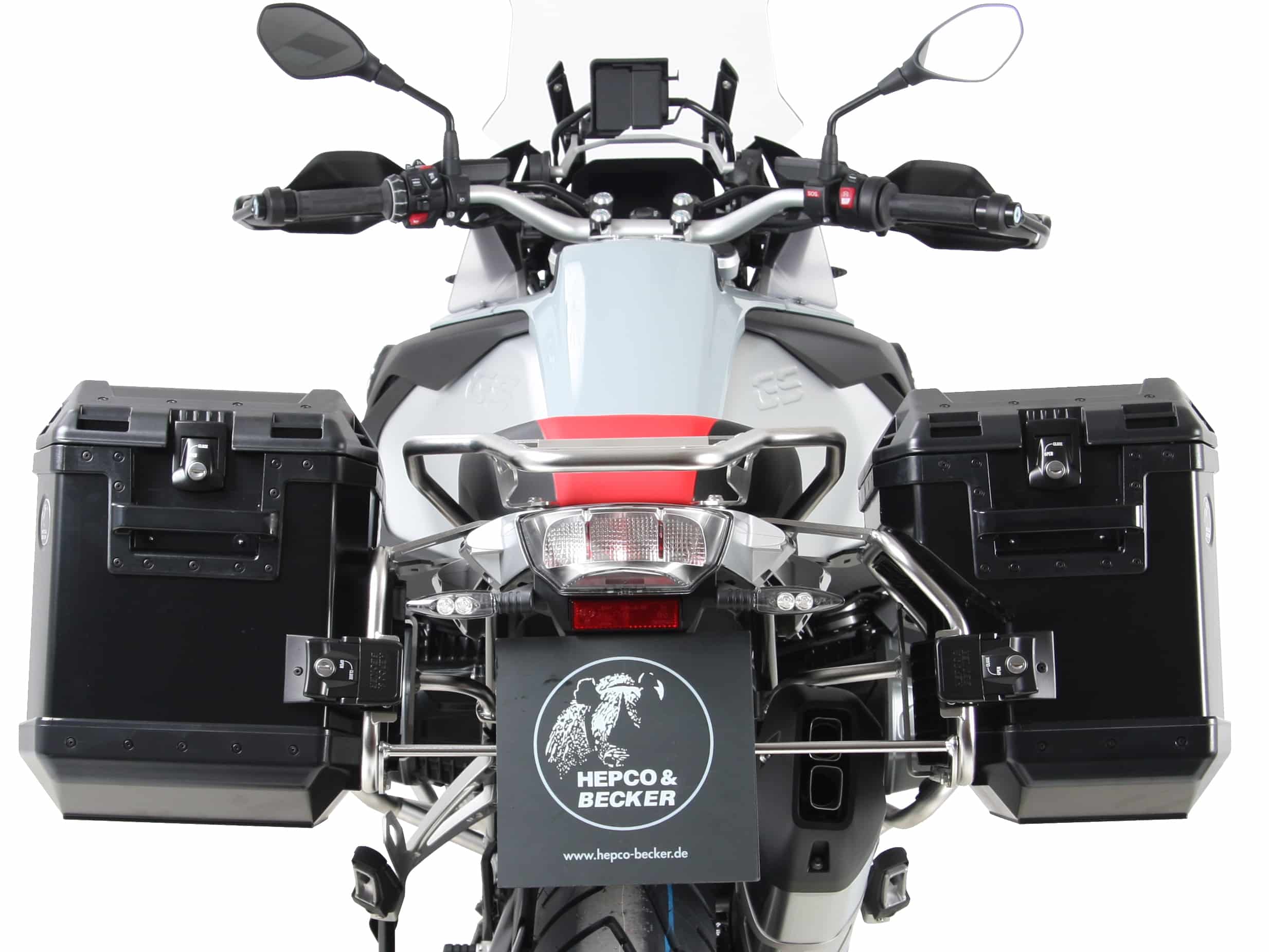 Sidecarrier Cutout stainless steel incl. Xplorer sideboxes black for BMW R1250GS Adventure (2019-)