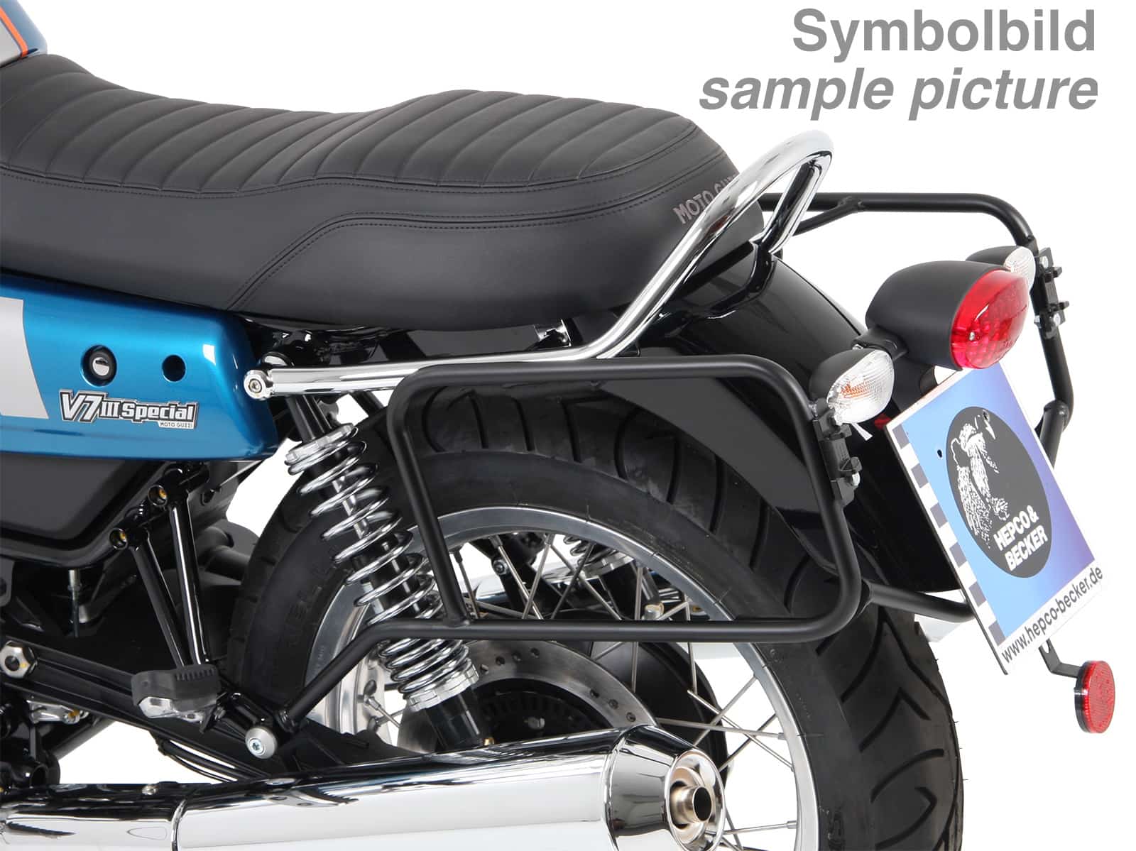 Sidecarrier permanent mounted chrome for Moto Guzzi V7 III (Carbon