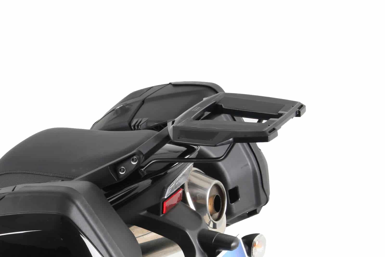 Alurack topcasecarrier black for Triumph Tiger 1050 (2007-2013) in combination with Triumph sidecase carrier