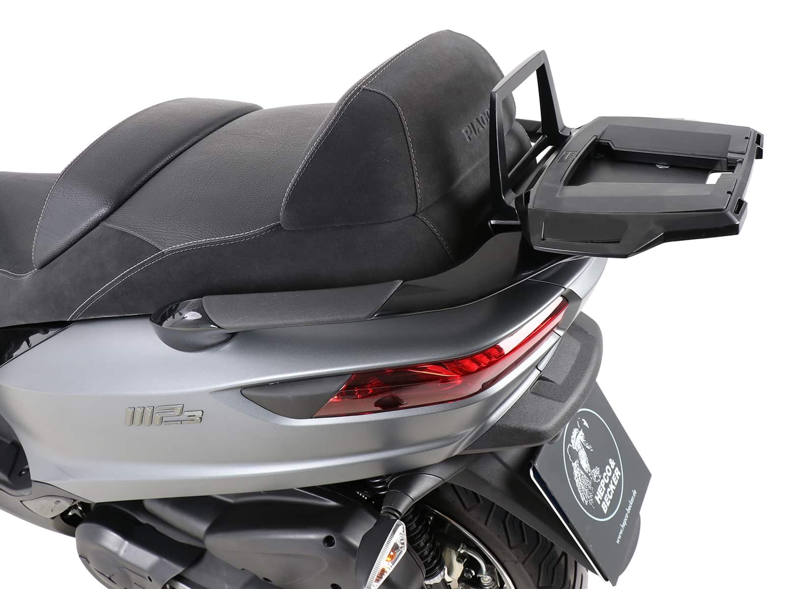 Alurack top case carrier black for combination with original rear rack for Piaggio MP3 500 / Sport Advanced (2015-2021)