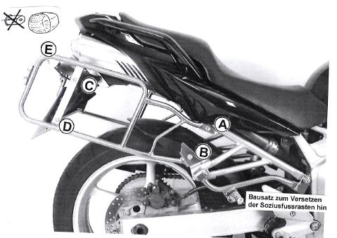 Sidecarrier permanent mounted black for Yamaha FZ6/Fazer (2004-2006)