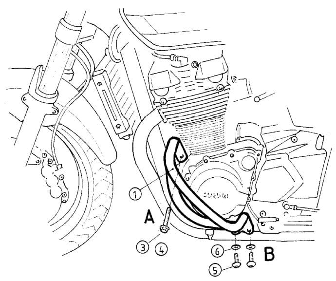Engine protection bar chrome for Suzuki GSX 1400 (2001-2006)