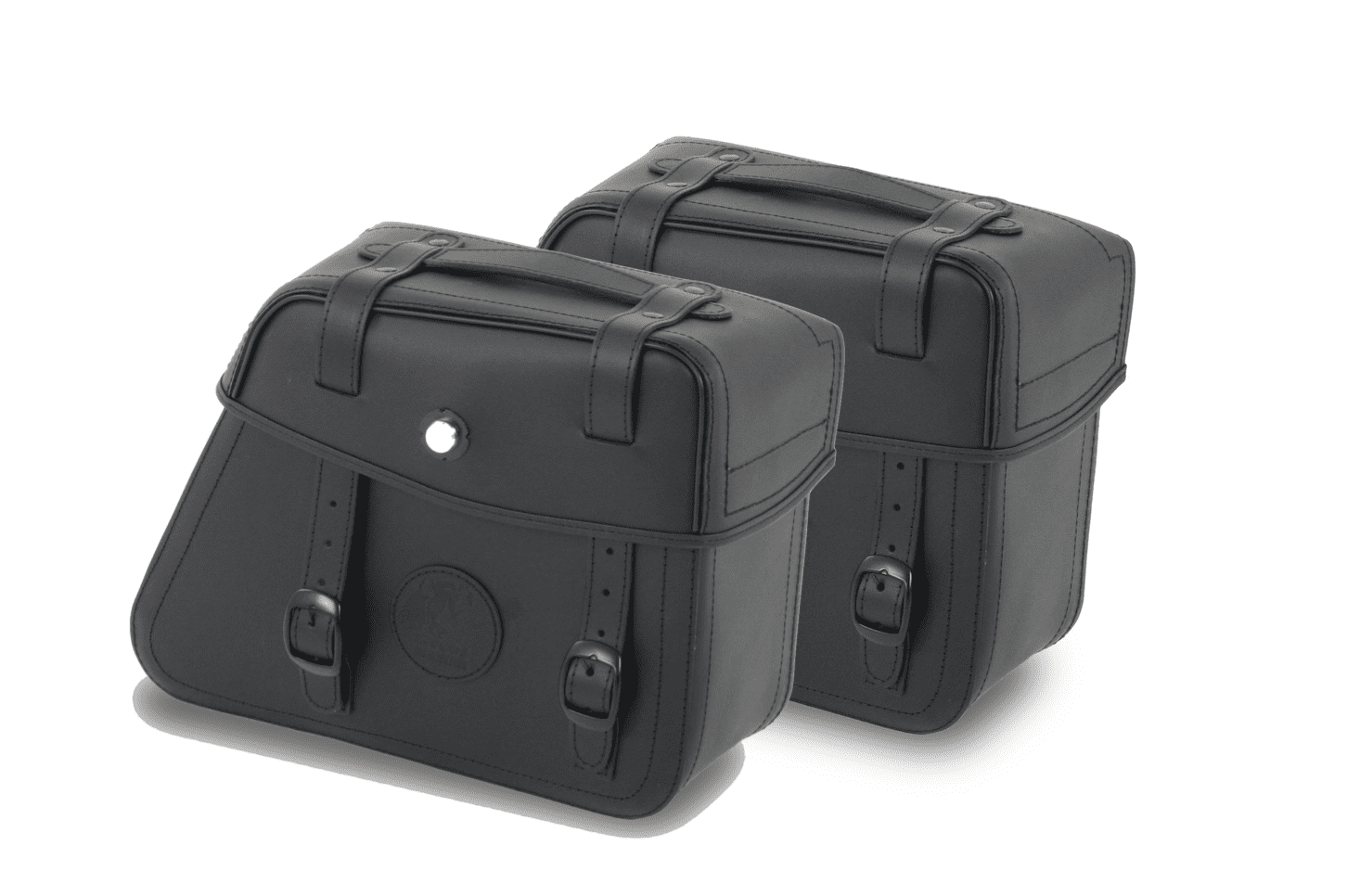 Rugged leather bag set Cutout incl. quick release fastening - black