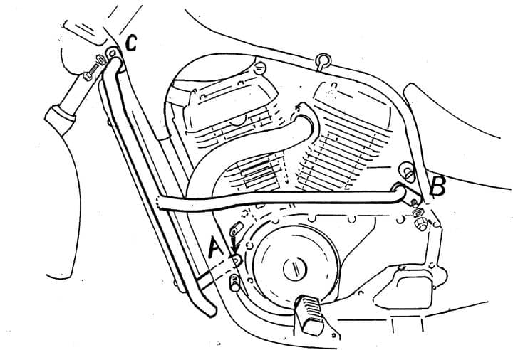 Engine protection bar chrome for Suzuki VS 750/800 (1986-2000)