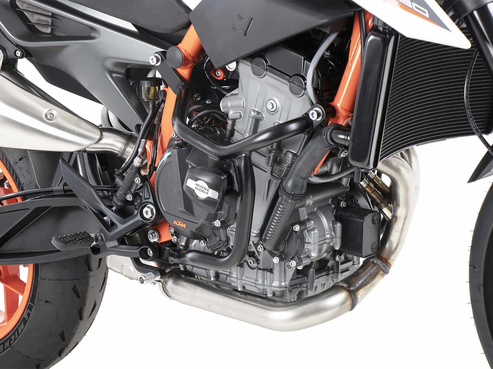Engine protection bar black incl. protection pads for KTM 890 Duke R (2020-)