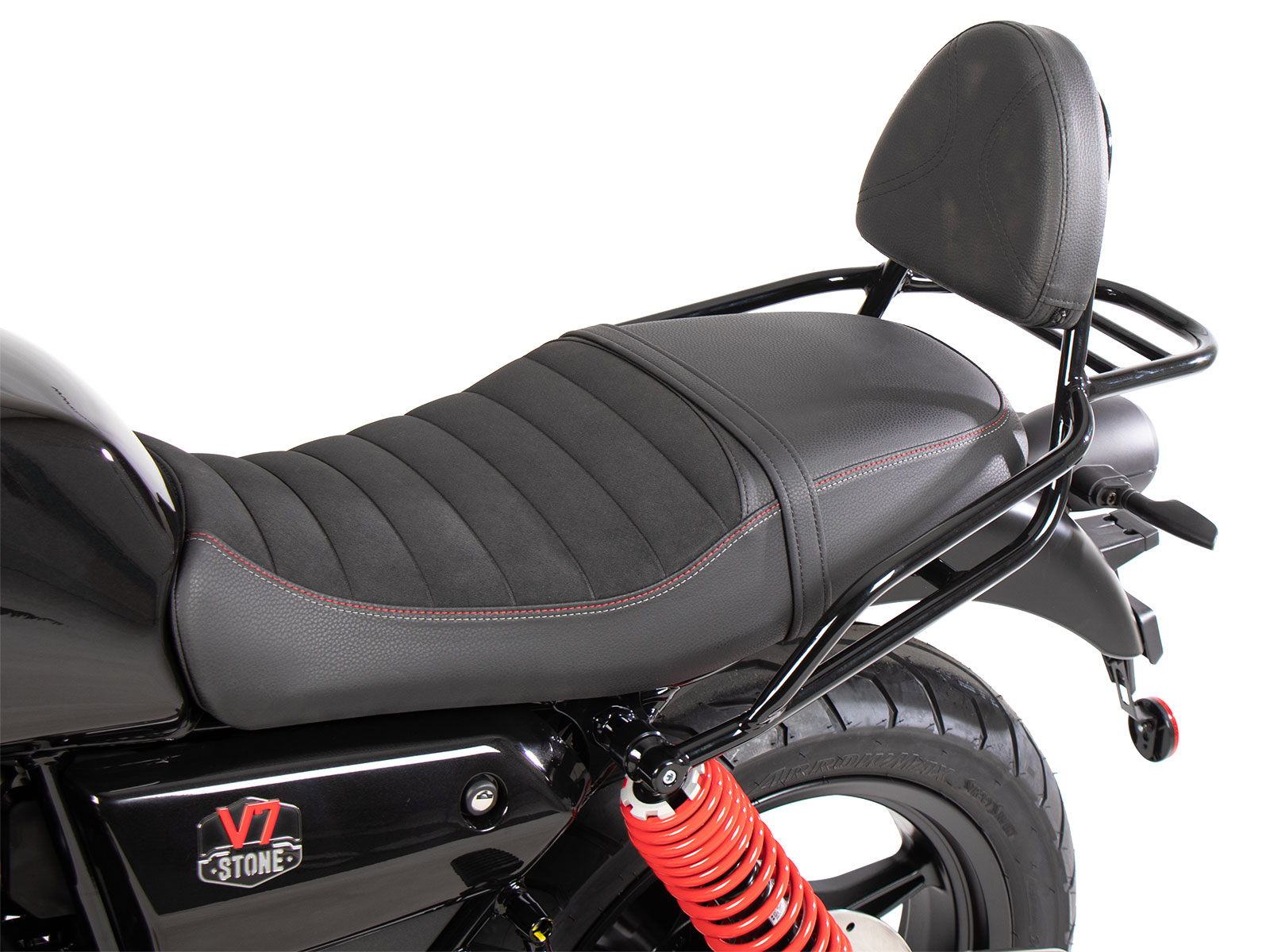 Sissybar with rearrack black for Moto Guzzi V7 Stone Special edition (850ccm) (2022-)
