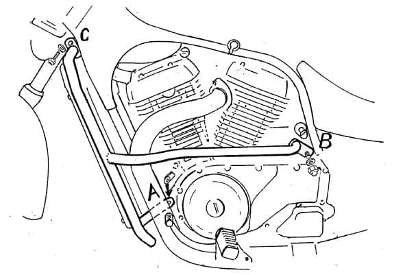 Engine protection bar chrome for Suzuki VS 600 (1995-1997)