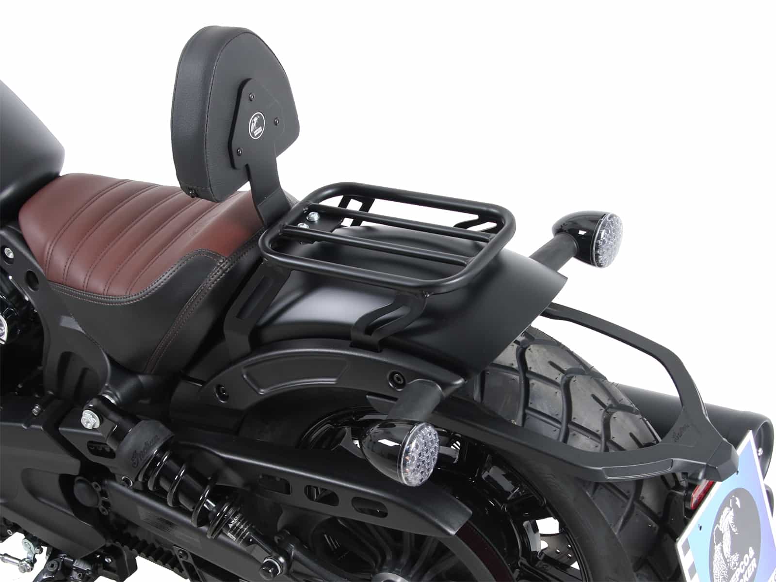 Solorack with backrest - black for Indian Scout Bobber / Sixty / Twenty / Rogue (2017-)